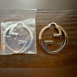 Stainless steel silver hoops